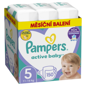 PAMPERS Active Baby 5 velikost 11-16 kg 150 kusů obraz