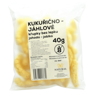 NATURAL JIHLAVA Kukuřično-jáhlové křupky jahoda jablko bez lepku natural 40 g obraz