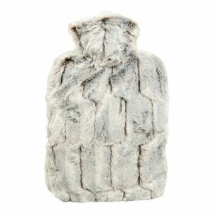 HUGO FROSCH Classic termofor s obalem z umělé kožešiny s podšívkou hnědo stříbrný 1, 8 l obraz
