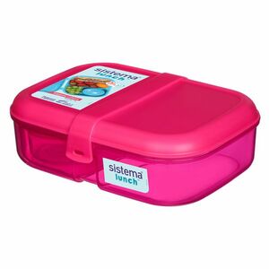 SISTEMA Lunch Krabička 3komory + kelímek růžová 1, 1l obraz
