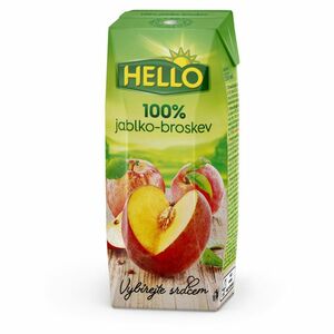 HELLO 100% jablečná šťáva broskev 250 ml x 18 kusů obraz