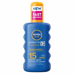 NIVEA Sun Protect & Moisture Sprej na opalování SPF15 200 ml obraz