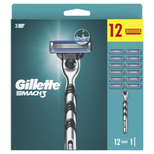 GILLETTE Mach3 Holící strojek + Náhradní hlavice 12 kusů obraz