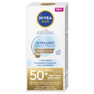 NIVEA Sun Tónovací krém-fluid SPF50+ Střední 40 ml obraz