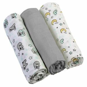 BABYONO Pleny mušelínové Super soft šedé 3 ks obraz