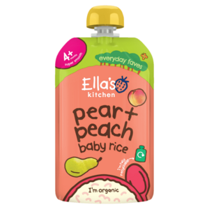 ELLA'S KITCHEN Dětská rýže, hruška a broskve BIO 120 g obraz