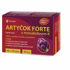 NOVENTIS Artyčok Forte s monakolinem K 50+10 tablet obraz