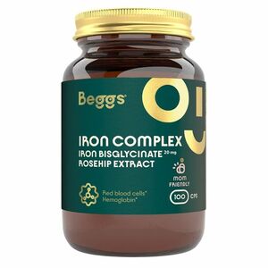 BEGGS Iron bisglycinate 20 mg + rosehip extract 100 kapslí obraz