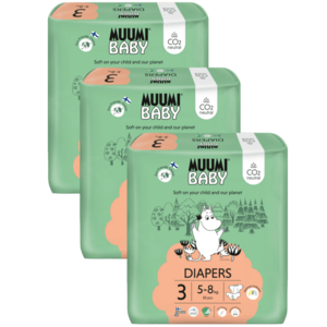 MUUMI BABY 3 Midi 5–8 kg, měsíční balení eko plen 150 ks obraz