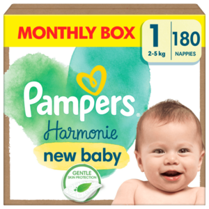 PAMPERS Harmonie Baby vel.1 - Měsíční balení 180 ks obraz