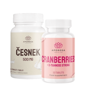 APOROSA Brusinky + D-manosa 30 tablet + Aporosa Česnek 500 mg 90 tablet obraz