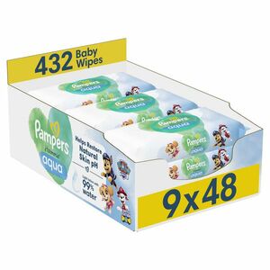 PAMPERS Dětské vlhčené ubrousky, Harmonie Aqua 432 ks obraz