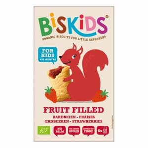 BELKORN BISkids BIO měkké dětské sušenky s jahodovým pyré bez přidaného cukru, 33% ovoce 120 g obraz