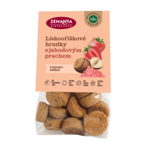 ZEMANKA Lískooříškové bio hrudky s jahodovým prachem 100 g obraz