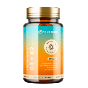 PROFIBIO PREMIUM Liposomální Vitamín D3 + K2 MK-7, 2000 IU + 75 mcg Vysoce vstřebatelný 90 kapslí obraz