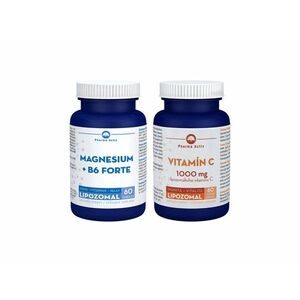 PHARMA ACTIV Lipozomal Magnesium+B6 forte + Lipozomal Vitamin C 1000mg 2 x 60 kapslí obraz