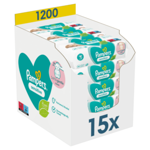 Pampers Sensitive vlhčené ubrousky 15x80 ks obraz