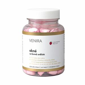 Venira Akné ve formě srdíček 120 tablet malina obraz