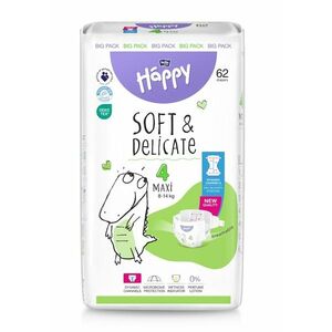 Bella Baby Happy Soft&Delicate 4 Maxi 8–14 kg dětské pleny 62 ks obraz