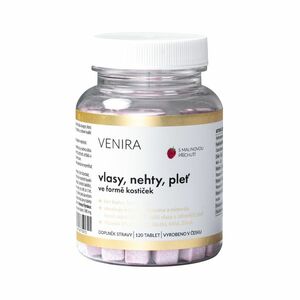 Venira Vlasy, nehty, pleť ve formě srdíček malina 120 tablet obraz
