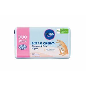 Nivea baby Soft & Cream duopack čisticí ubrousky 2x57 ks obraz