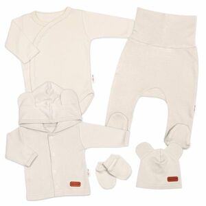 Baby Nellys 5D Bavlněná souprava pro miminko do porodnice Nature, ecru, 50 obraz