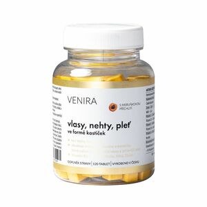 Venira Vlasy, nehty, pleť ve formě kostiček meruňka 120 tablet obraz