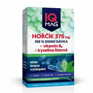 IQ Mag Hořčík 375 mg + vitamin B6 + kyselina listová 60 kapslí obraz