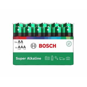 Bosch Super Alkaline AA LR6 + AAA LR03 baterie 10+6 ks obraz