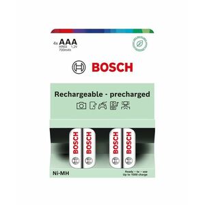 Bosch Rechargeable NiMh AAA HR03 700 mAh Precharged baterie 4 ks obraz