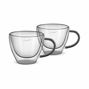 LAMART LT9117 Vaso sklenice cappuccino 190 ml 2 ks černé obraz