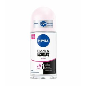 Nivea Black & White Invisible Clear kuličkový antiperspirant 50 ml obraz