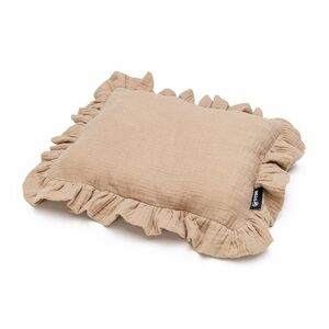 T-tomi BIO Mušelínový polštářek s volánkem Beige obraz