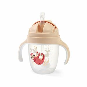 Babyono Hrnek učicí s brčkem Lenochod 6m+ 240 ml 1 ks béžový obraz