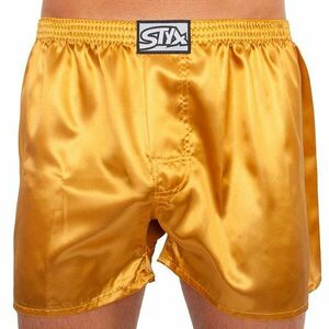 Styx Pánské trenky klasická guma saténové zlaté (C685) XXL obraz
