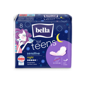 Bella For Teens Sensitive Night hygienické vložky 8 ks obraz