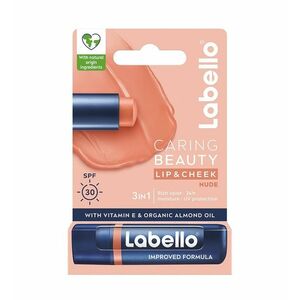 Labello Caring Beauty Nude barevný balzám na rty a tváře 4, 8 g obraz