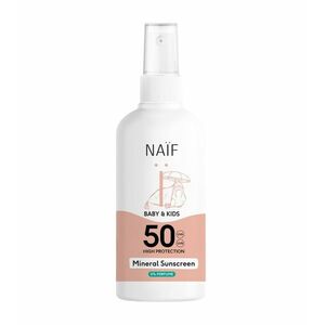 NAIF Ochranný sprej na opalování pro děti a miminka bez parfemace SPF50 100 ml obraz