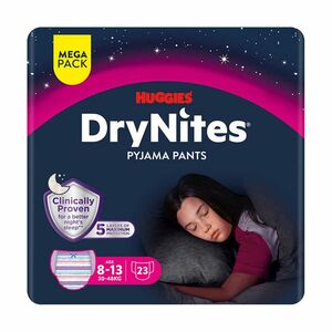 Huggies DryNites Natahovací kalhotky pro dívky 8–⁠⁠⁠⁠⁠⁠13 let 30–48 kg 23 ks obraz