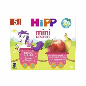 Hipp BIO Mini dezert Jablka s banány 4x100 g obraz