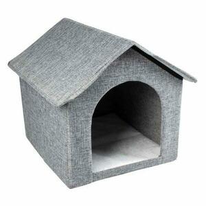Duvo+ Šedý skládací textilní domek pro kočky a malé psy 43, 5x38, 5x41cm obraz