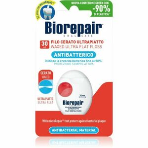 Biorepair Dental Floss Waxed Ultra Flat nevoskovaná dentální nit pro citlivé zuby Red 30 m obraz