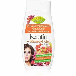 Bione Cosmetics Keratin + Ricinový olej regenerační kondicionér pro slabé a poškozené vlasy 260 ml obraz