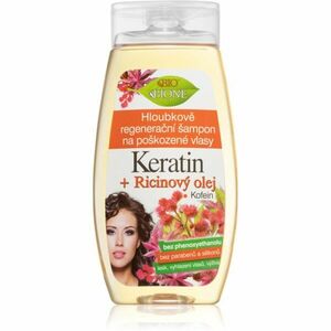 Bione Cosmetics Keratin + Ricinový olej hloubkově regenerační šampon na vlasy 260 ml obraz
