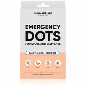 breakout + aid Emergency Dots For Spots and Blemishes lokální péče proti akné na obličej, dekolt a záda s kyselinou salicylovou 72 ks obraz