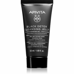Apivita Cleansing Black Detox Cleansing Gel čisticí gel s aktivním uhlím na obličej a oči 50 ml obraz