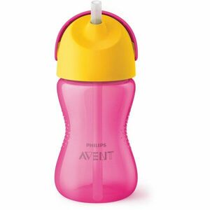 Philips Avent Bendy Straw SCF798/02 12m+ hrnek s ohebným brčkem Pink 300 ml obraz