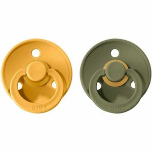 BIBS Colour Natural Rubber Size 2: 6+ months dudlík Honey Bee / Olive 2 ks obraz