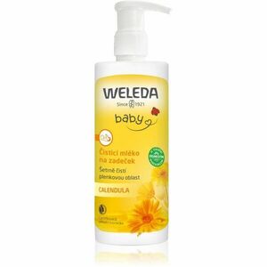 Weleda Baby and Child čisticí mléko na každodenní péči o zadeček s pumpičkou 400 ml obraz
