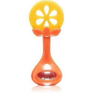 BabyOno Have Fun Teether kousátko s chrastítkem Juicy Orange 1 ks obraz